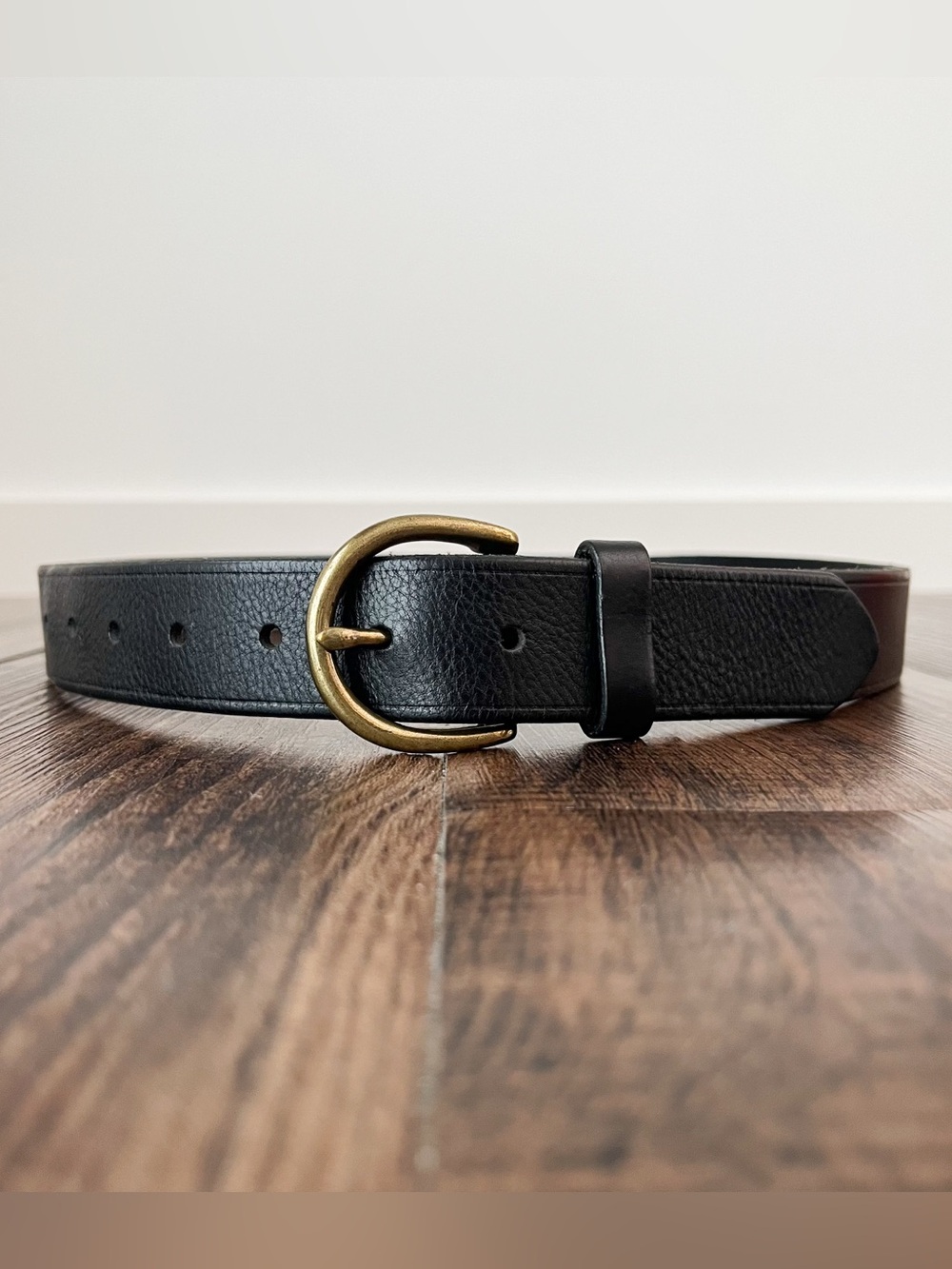 Madewell Pebbled Italian Leather Belt USA Made Classic Preppy Size Medium Black